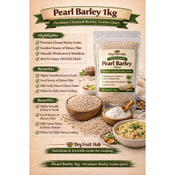 Pearl Barley 1kg | Premium Cleaned Barley Grains (Jau)