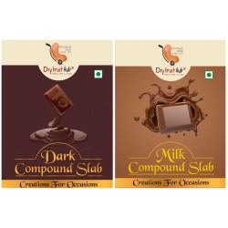 Dark & Milk Chocolate Compound – 800g Bar for Cake Baking |Each 400g-Dry Fruit Hub Dark & Milk Chocolate Compound – 800g Bar for Cake Baking |Each 400g-Dry Fruit Hub