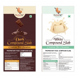Dark & White Chocolate Compound – 800g for Cake Baking Each 400gm