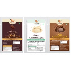 Dark, White & Milk Chocolate Compound 1200g (3 × 400g) | Baking & Coating Chocolate | Perfect for Desserts & Chocolates