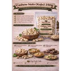 Cashew Nuts Kaju 250g Grade W320 | Premium Whole Cashews Cashew Nuts Kaju 250g Grade W320 | Premium Whole Cashews