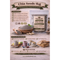 Chia Seeds 1kg | Premium Raw Superfood Seeds | Fibre Rich | ISO Certified