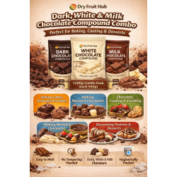 Dark, White & Milk Chocolate Compound 1200g (3 × 400g) | Baking & Coating Chocolate | Perfect for Desserts & Chocolates Dark, White & Milk Chocolate Compound 1200g (3 × 400g) | Baking & Coating Chocolate | Perfect for Desserts & Chocolates