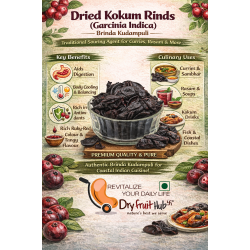 Dried Kokum Rinds 1Kg (Garcinia Indica) | Brinda Kudampuli | Premium Sun-Dried Kokum