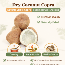 Dry Coconut Copra 400g | Natural Edible Copra | Dried Coconut Halves for Cooking, Puja & Snacking Dry Coconut Copra 400g | Natural Edible Copra | Dried Coconut Halves for Cooking, Puja & Snacking