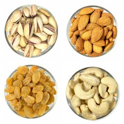 Dry Fruits Combo Pack 400g | Cashew, Almonds, Salted Pista & Kismis | Healthy Snack Mix
