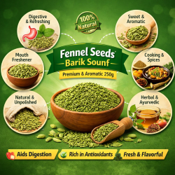 Fennel Seeds Barik Sounf 250g | Premium Saunf | Fresh & Aromatic