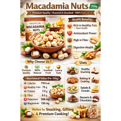 Macadamia Nuts 500g | Premium Roasted & Unsalted Macadamia Nuts