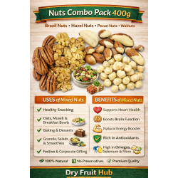 Nuts Combo Pack 200g (Pack of 4) | Brazil Nuts, Hazelnuts, Pecan Nuts & Walnuts | Fresh & Crunchy