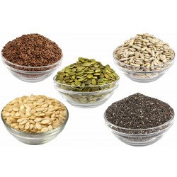Super Raw Seeds Mix For Eating 500g (Pumpkin, Watermelon, Flax, Sunflower, Chia seeds) 100g Each Super Raw Seeds Mix For Eating 500g (Pumpkin, Watermelon, Flax, Sunflower, Chia seeds) 100g Each